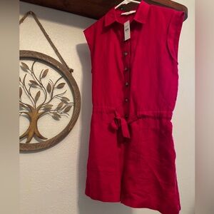 Button up romper with belt small.
